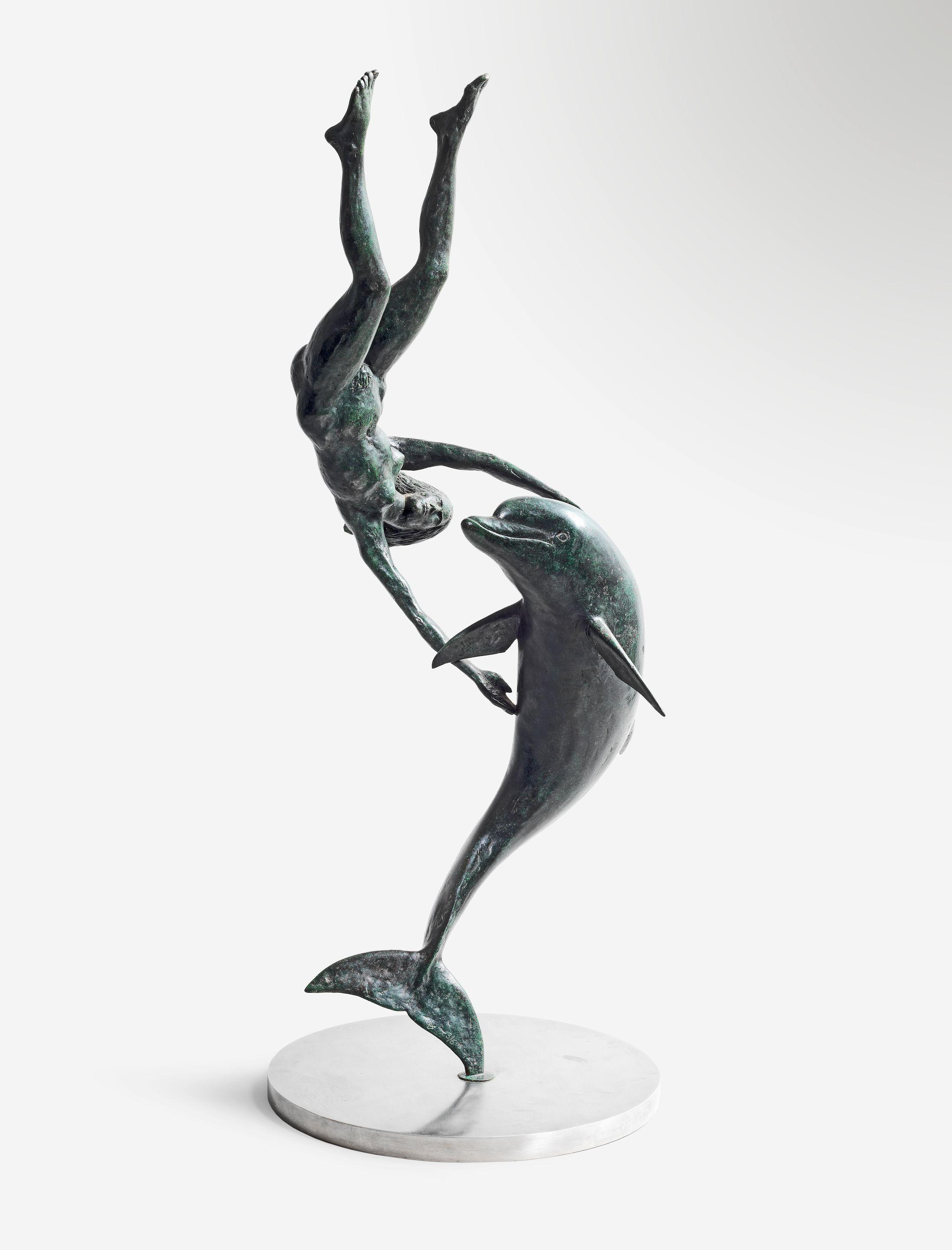 David Wynne O.B.E. - Small Maquette of Girl with a Dolphin