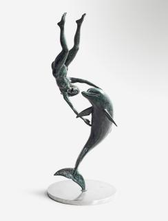 David Wynne O.B.E. - Small Maquette of Girl with a Dolphin