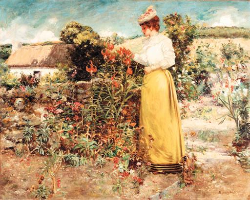 Dawson Dawson-Watson - Among the Flowers, Giverny