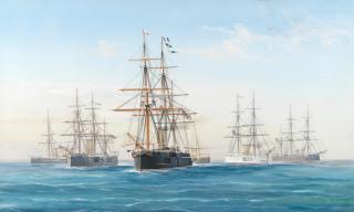 De Simone - The ironclad flagship HMS Alexandra leading the Mediterranean Fleet