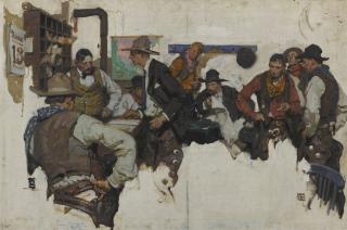 Dean Cornwell - Confrontation At The Saloon