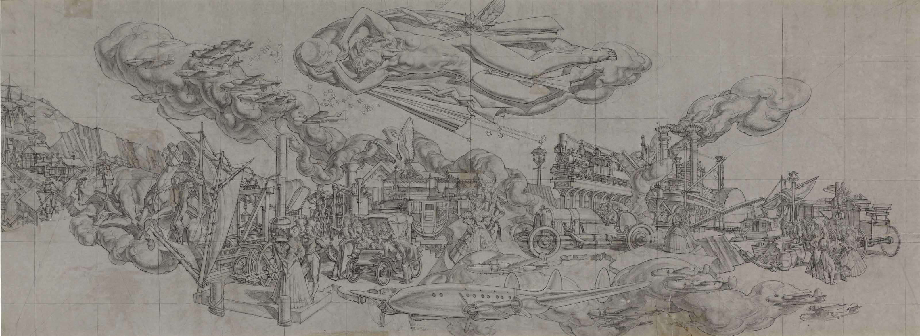 Dean Cornwell - Study for \'The History of Transportation\' Mural