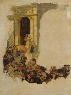Dean Cornwell - The Stage was Set... and Then Came the Upset!