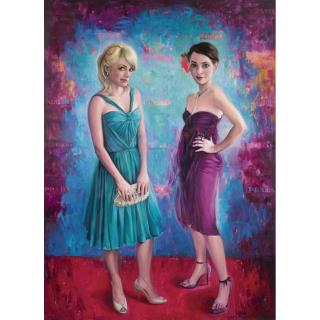 Delia Brown - Chelsey Green, Double Self Portrait (Turquoise/Magenta)