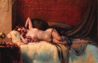 Delphin Enjolras - A young beauty reclining on a bed