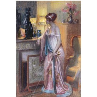 Delphin Enjolras - French Dame Regardant Une Statue
