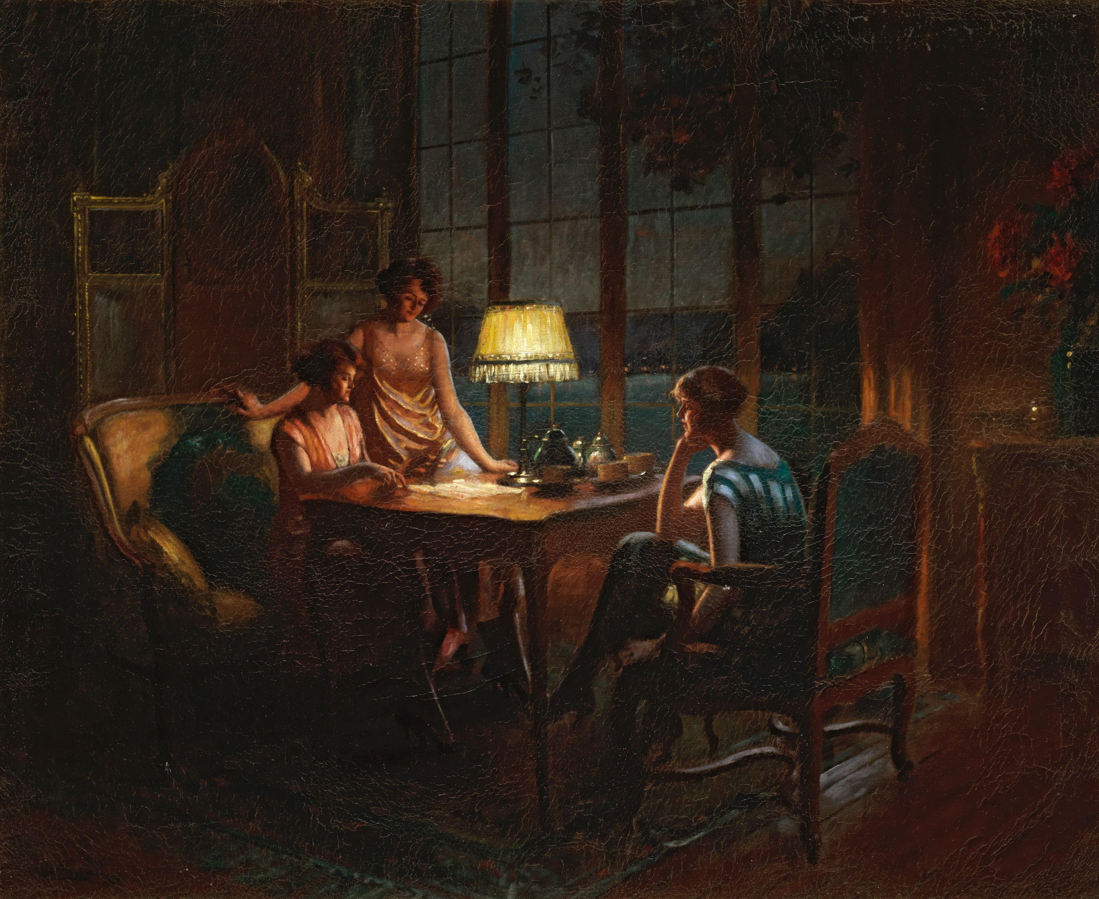 Delphin Enjolras - Jeunes Femmes Jouant Aux Cartes