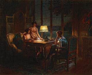 Delphin Enjolras - Jeunes Femmes Jouant Aux Cartes
