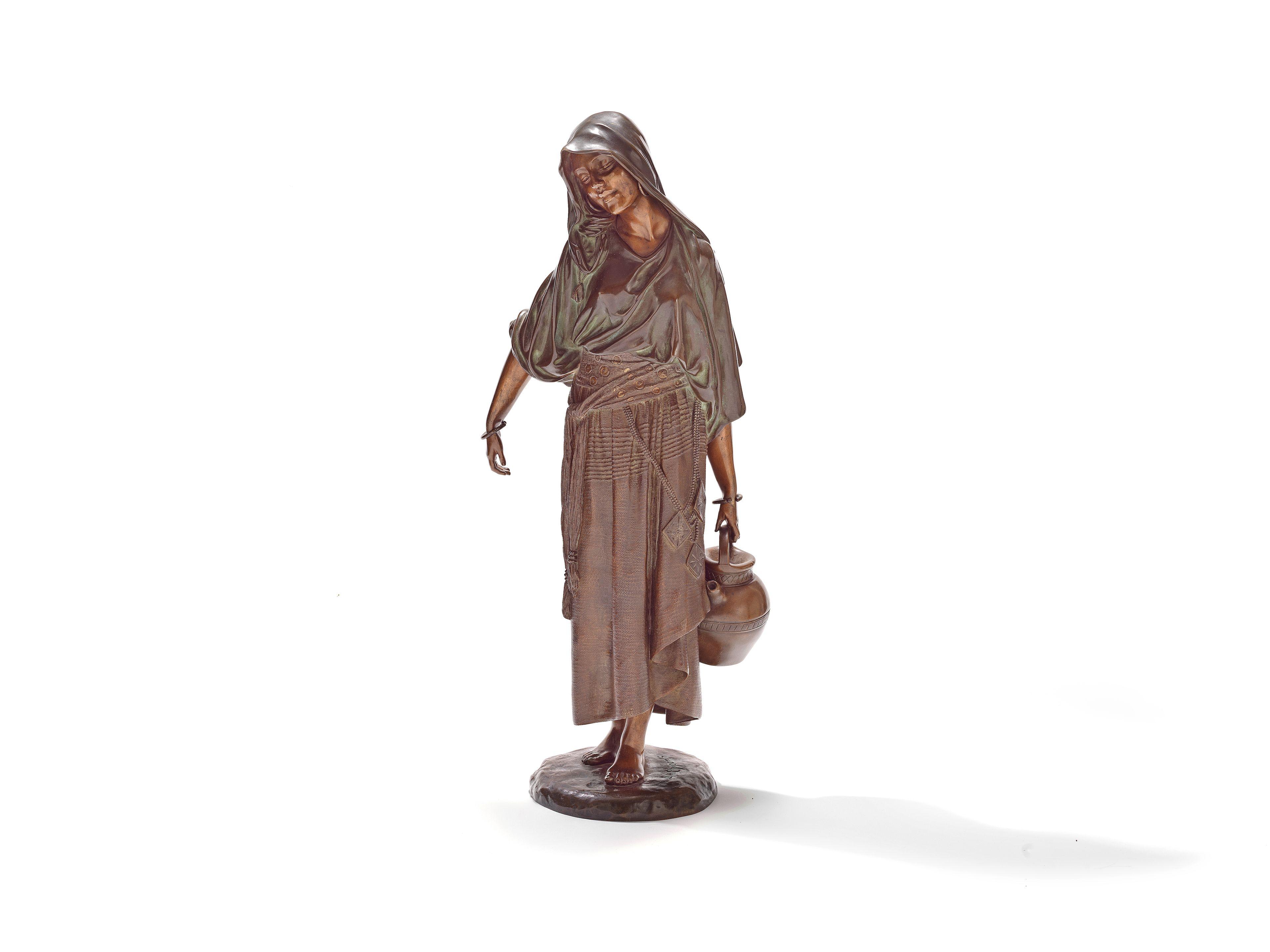 Demetre Chiparus - A Patinated Bronze Figure Of A Water Carrier