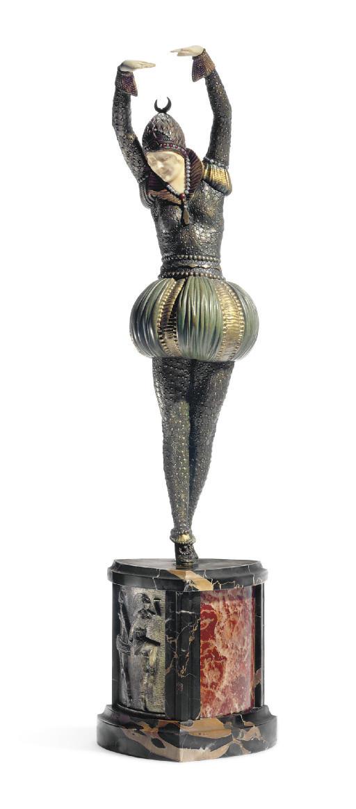 Demetre Chiparus - \'Bayadère\' A Cold-Painted Bronze And Ivory Figure, Circa 1925**