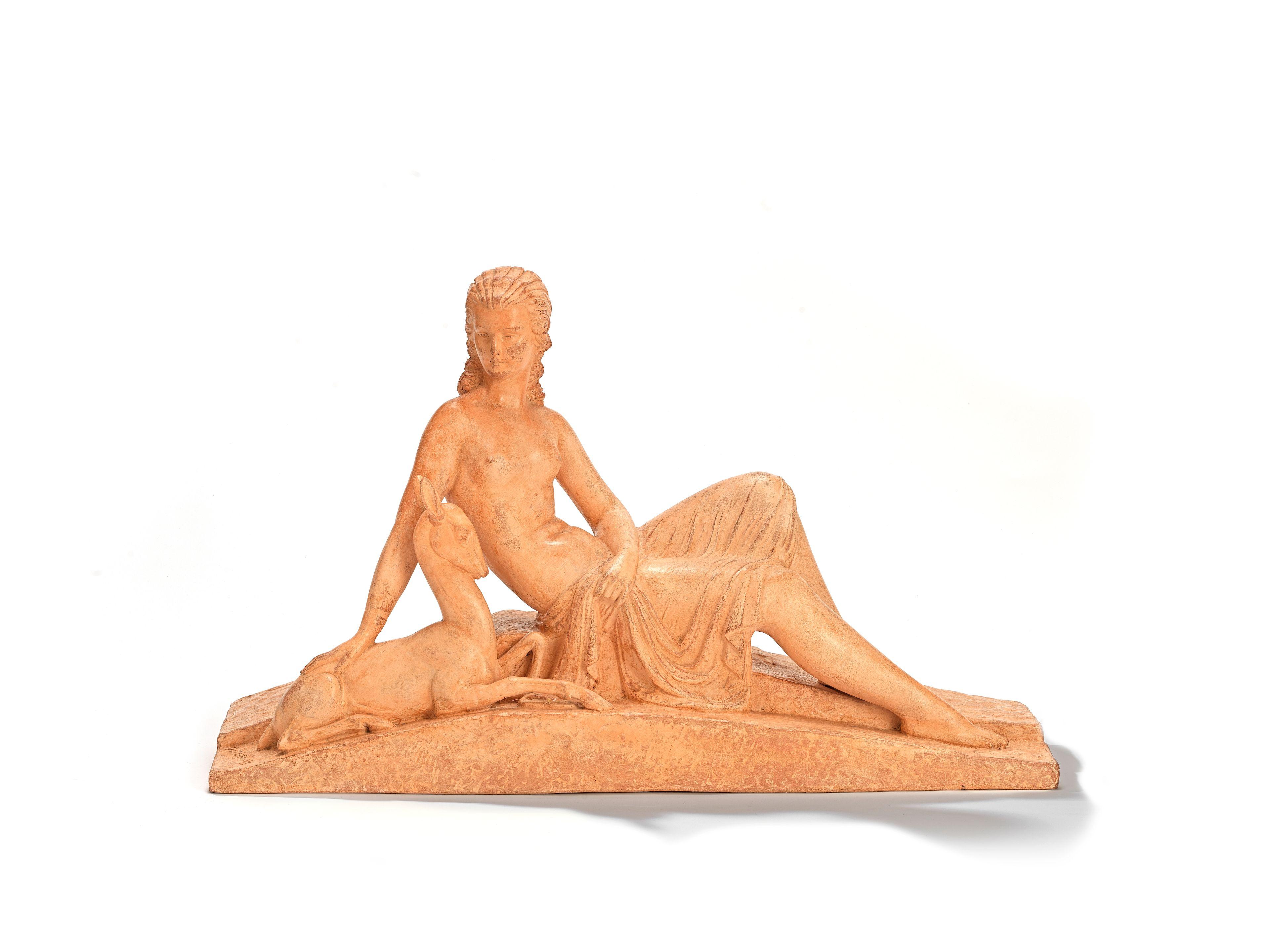 Demetre Chiparus - Diane And Deer, Circa 1930