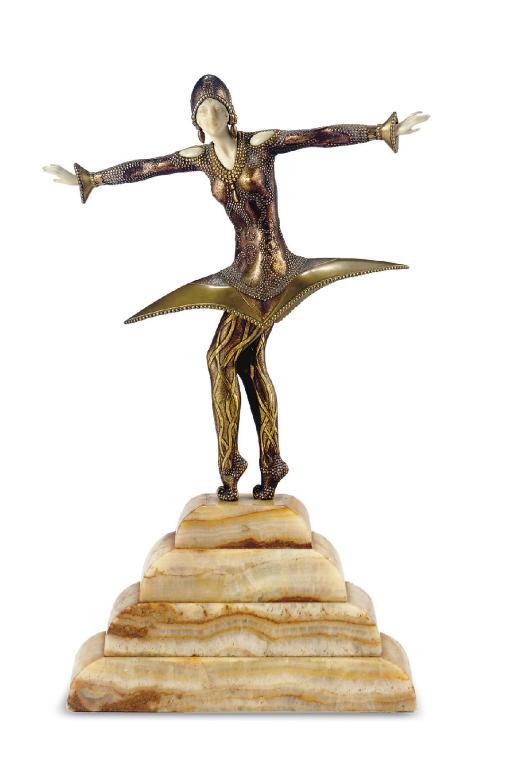 Demetre Chiparus - \'Kora\' A Cold-Painted Bronze And Ivory Figure, Circa 1925**