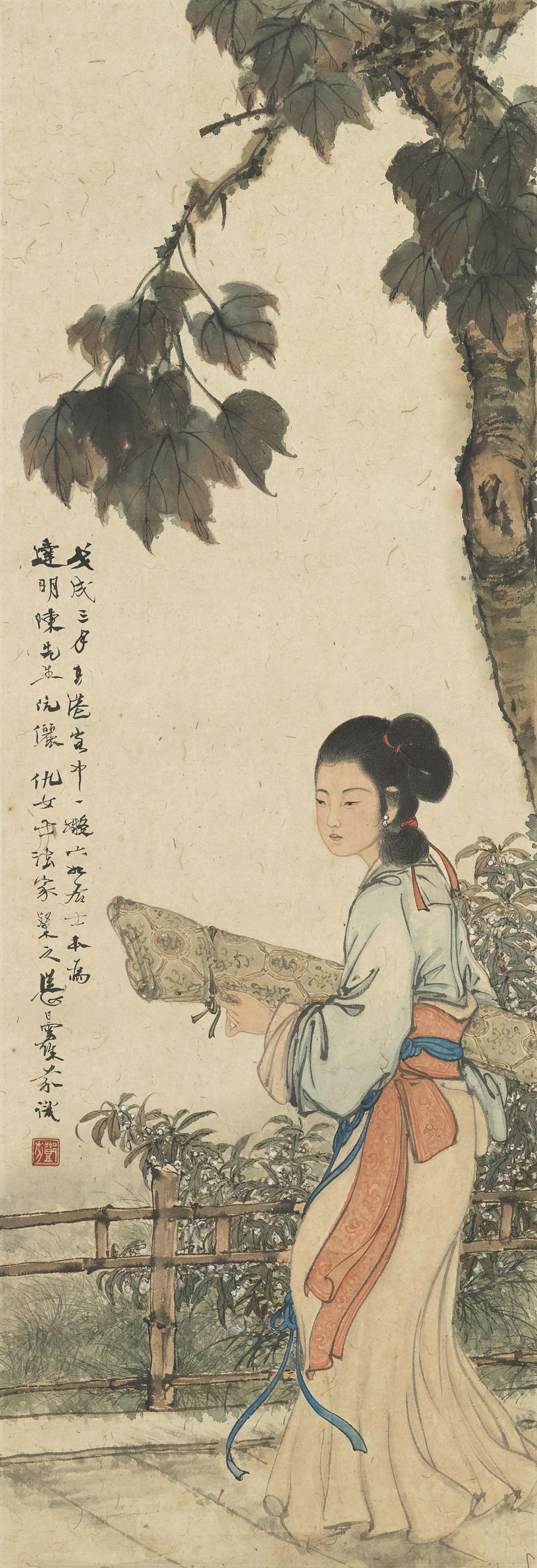 Deng Fen - Beauty in the Style of  Tang Yin