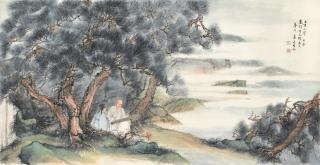 Deng Fen - Scholars Playing Music In The Woods