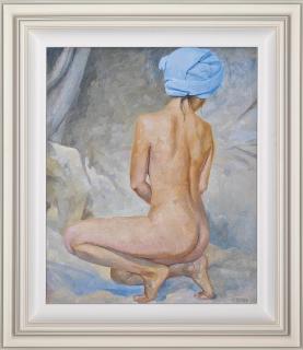 Denis Chernov - Nude with blue turban