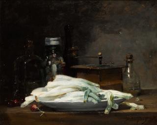 Denis Pierre Bergeret - Still Life With Asparagus