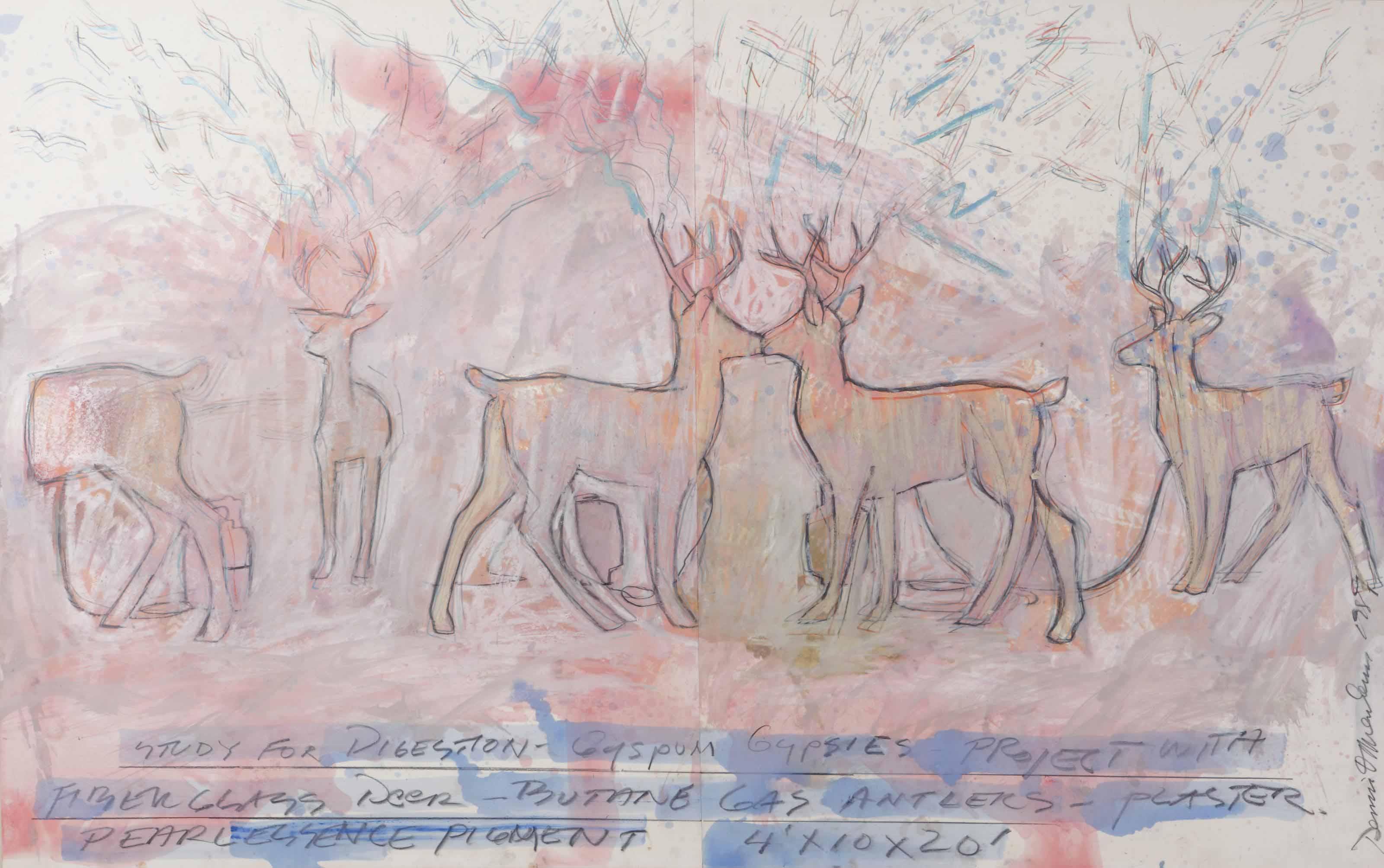 Dennis A. Oppenheim - Untitled (Study For Digestion: Gypsum Gypsies)