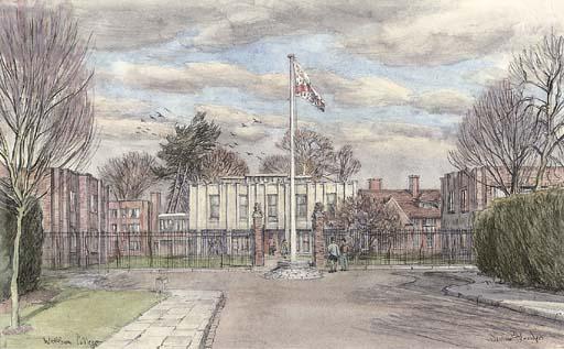 Dennis Flanders, R.W.S., R.B.A. - Wolfson College, The Main Entrance