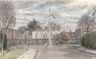 Dennis Flanders, R.W.S., R.B.A. - Wolfson College, The Main Entrance