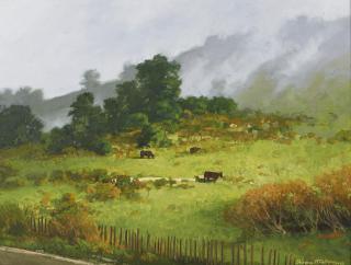 Dennis M. Doheny - Grazing Cattle (Carmel Highlands)