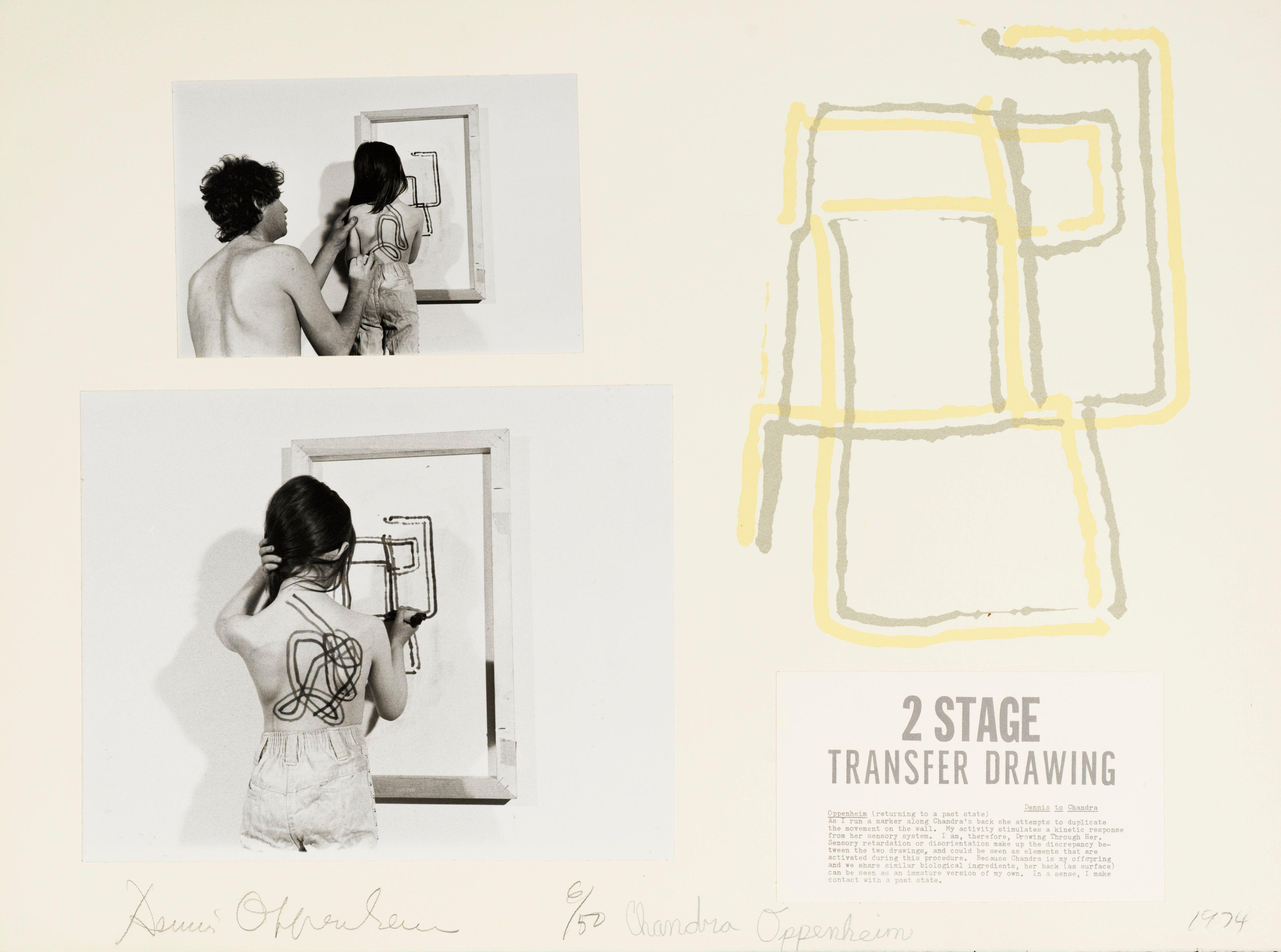 Dennis Oppenheim - 2 Stage Transfer Drawing Dennis To Chandra (Returning To A Past State), 1975