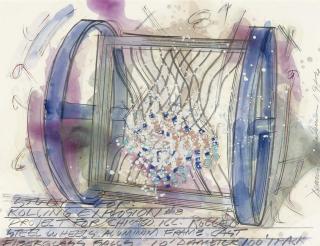 Dennis Oppenheim - Study for: rolling explosion #8