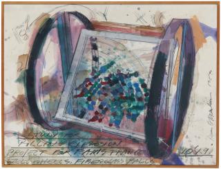 Dennis Oppenheim - Study for rolling explosion. Project for Paris