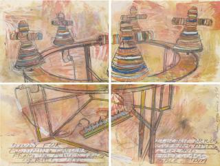 Dennis Oppenheim - Study For Spinning Dancers, From The Power Tools Series