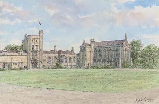 Dennis Roxby Bott, R.W.S. - Mansfield College, Mansfield Quad
