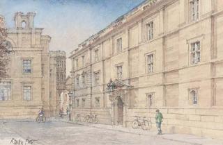 Dennis Roxby Bott, R.W.S. - Trinity Hall, view from Trinity Lane