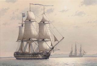 Derek G.M. Gardner, R.S.M.A. - H.M.S. Conqueror Cruising Off The Portuguese Coast In November, 1807