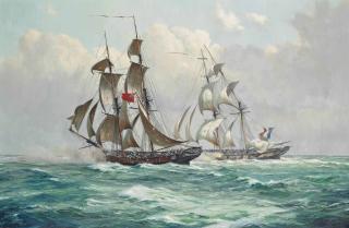 Derek George Montague Gardner, R.S.M.A. - A Fierce Engagement Between H.M.S. Penguin And The French Corvette Oiseau On  21St August 1797