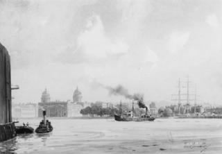 Derek George Montague Gardner - Greenwich Hospital from the Thames