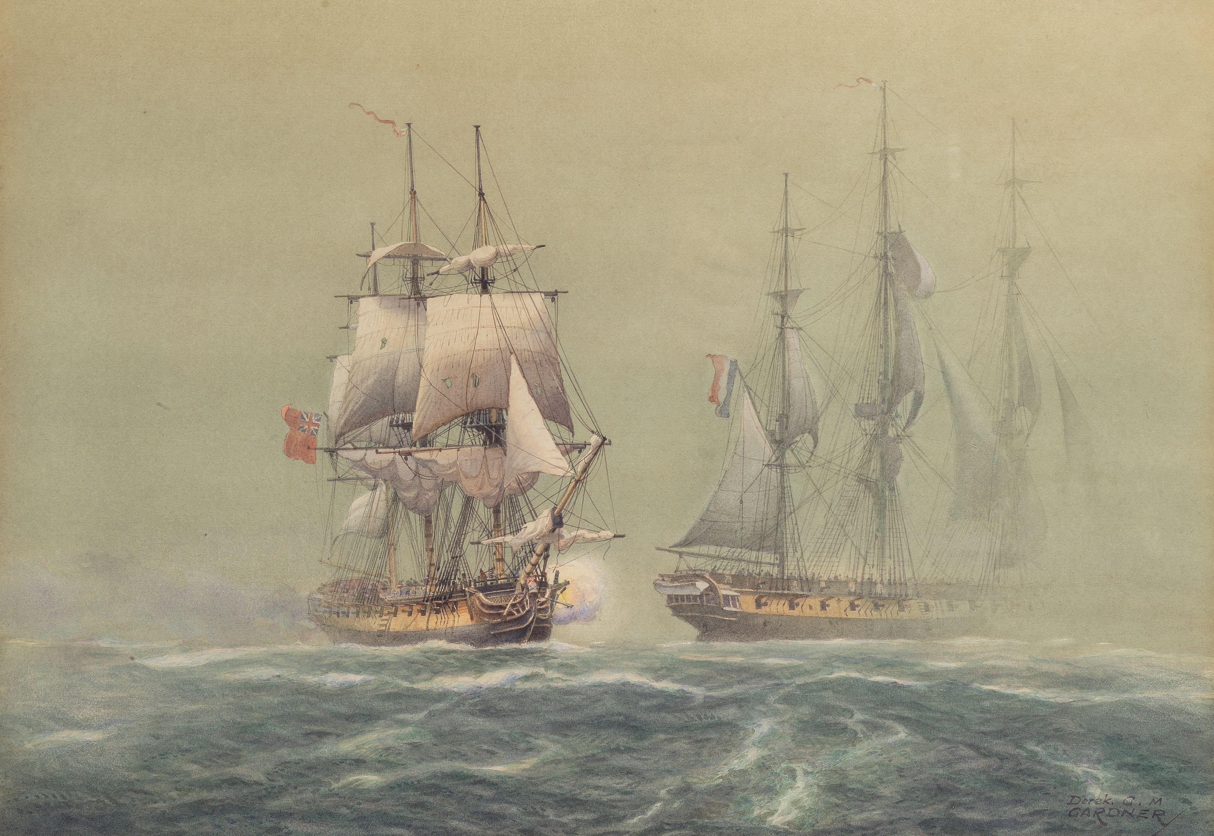 Derek George Montague Gardner - Raison, twenty guns, in action with the forty gun frigate Vengeance, 20 th  August 1796