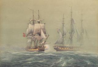 Derek George Montague Gardner - Raison, twenty guns, in action with the forty gun frigate Vengeance, 20 th  August 1796