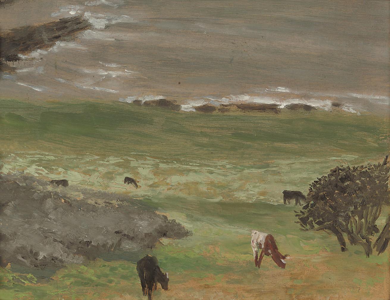 Derek Hill, H.R.H.A. - Cows in the Garden