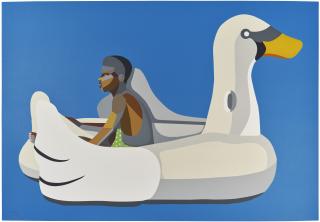 Derrick Adams - Boy on Swan Float