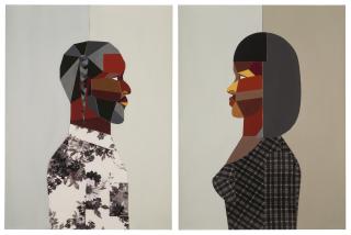 Derrick Adams - Figure Walking Into the Light (Man) and (Woman)