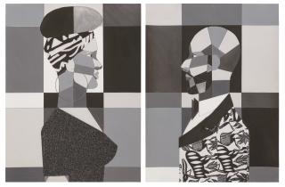 Derrick Adams - Woman and Man in Grayscale