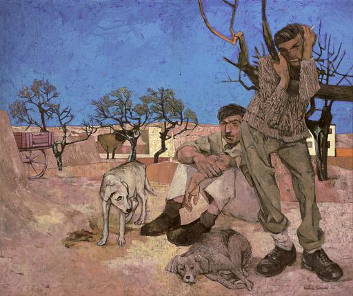 Derrick Greaves - Labourers with dog