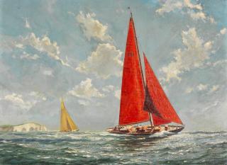 Deryck Foster - Racing off the Needles unframed
