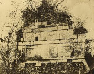 Désiré Charnay - Palais Du Cirque À Chichen Itza, Bas Relief Des Tigres, 1860Albumen Print, Flush-Mounted To Original Card. Printed Label With Title And The Photographer\'S And Printer\'S Names. Mounted And Framed.