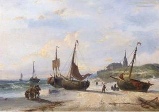 Désiré Donny - Bomschuiten on the beach of Scheveningen