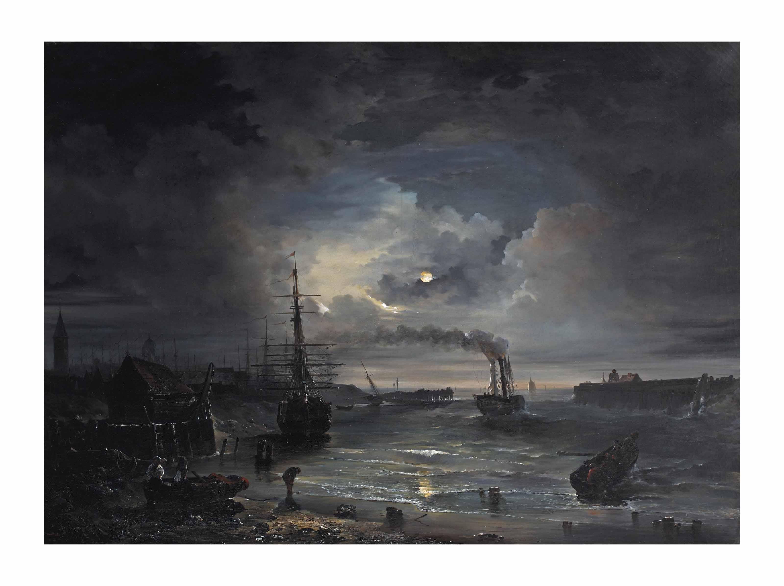 Désiré Donny - Harbour at night