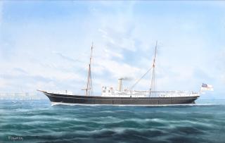 D\'Esposito - HMS Dwarf outside Valetta Harbour