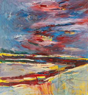 Detlev Foth - Flusslandschaft rötlich