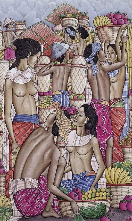 Dewa Putu Bedil - Market scene