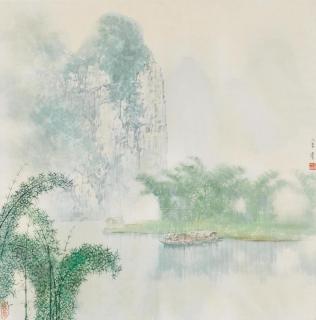 Di Song - Landschaft mit Booten in Guilin.