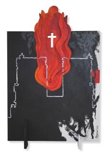 Dia Al-Azzawi - My Tribute to Notre-Dame (peinture double-face)