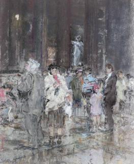 Diana M. Armfield - Crowds in the Pantheon, Rome (illustrated); and Santa Maria Formosa, Venice